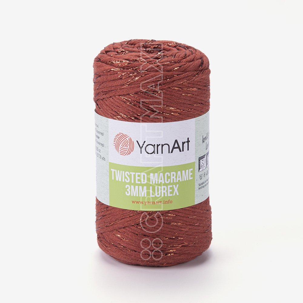 Yarnart Twisted Macrame 3 mm Lurex - Macrame Cord Milky Brown - 768