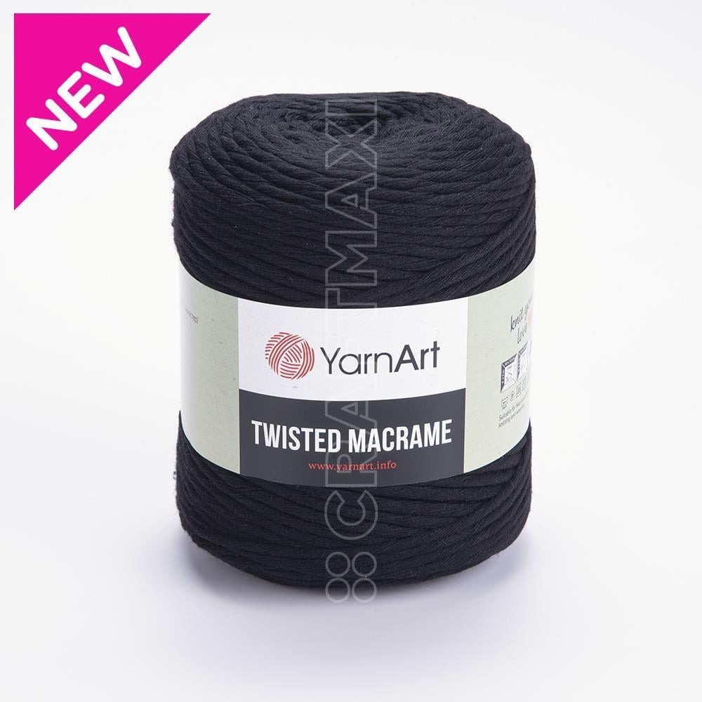 Twisted Macrame Cord 6 MM - Charcoal Black