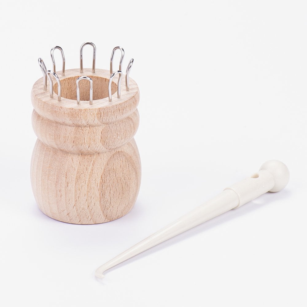 NURGE WOODEN KNITTING SPOOL 8 PIN