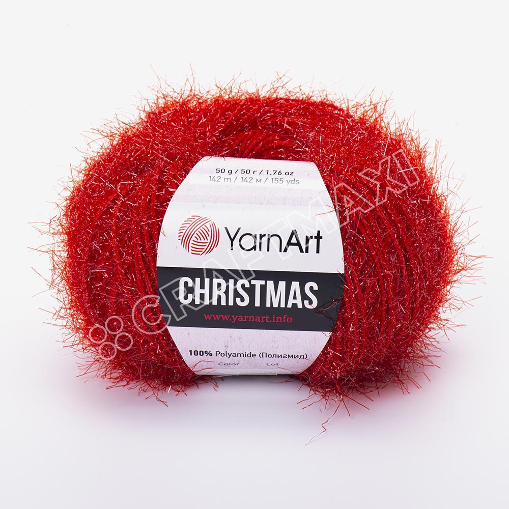 YarnArt Christmas fuzzy/sparkly yarn, Green (#48), lot of 2, (155 yds ea)