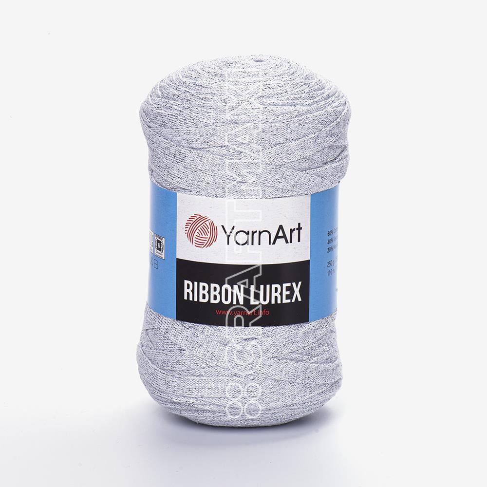 Yarnart Ribbon Lurex - Accessories Knitting Yarn White-Silver Glittery - 720