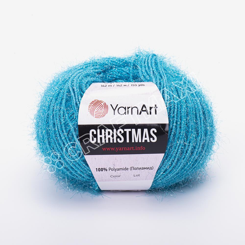 Yarnart Christmas - Sparkly Knitting Yarn Turquoise - 04