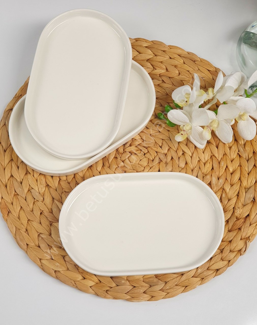 Perla Mega Oval Tatlı ve Pasta Tabağı 26x15 Cm