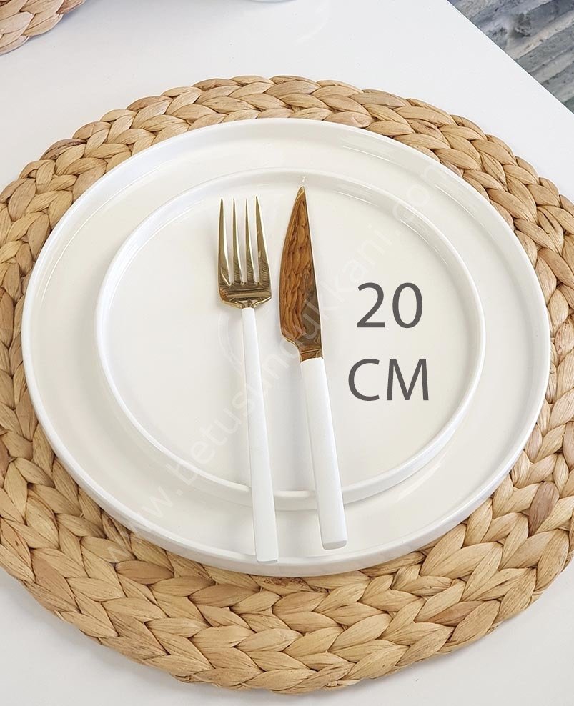 Polo Porselen Yuvarlak Pasta Tabağı 20 Cm Beyaz