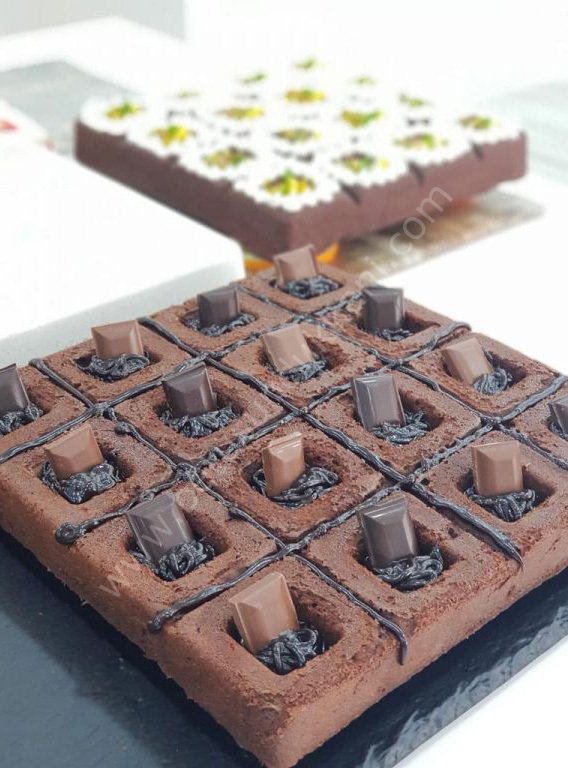 Taç Granit Döküm Brownie Kek Kalıbı Beyaz