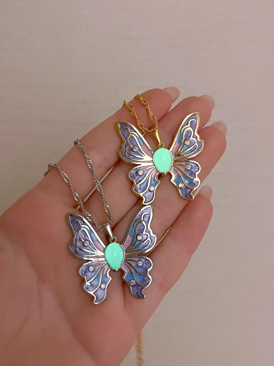 glow in the dark butterfly necklace