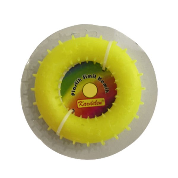 Petpretty Plastik Simit Kemik Köpek Oyuncağı S 6.5 Cm Sarı