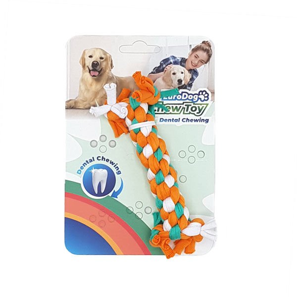 Euro Dog Köpek Diş Kaşıma İpi Beyaz/Turuncu/Yeşil 10 Cm