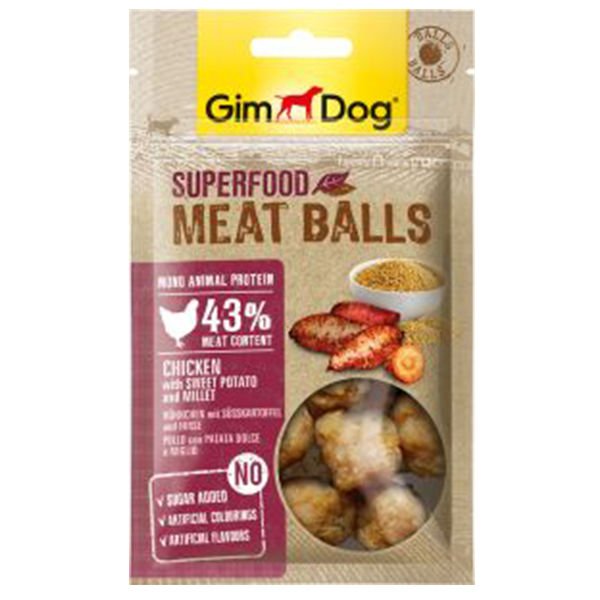 Gimdog Super Food Meatballs Tatlı Patates Ve Darılı Tavuklu Köpek Ödülü 70 Gr
