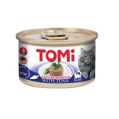Tomi Kıyılmış Ton Balıklı Tahılsız Kedi Konservesi 85 Gr