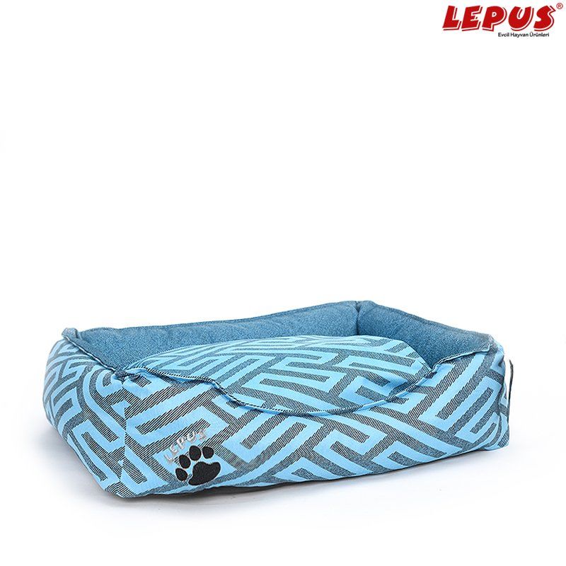 Lepus Premium Köpek Yatağı Mavi S 49x36x20h cm