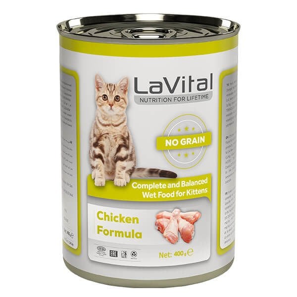 Lavital Kitten Tahılsız Tavuklu Yavru Kedi Konservesi 400 Gr