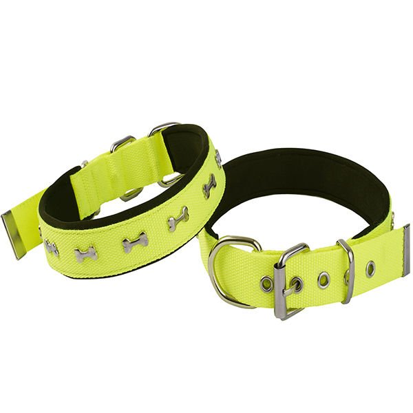 Actirex Neon Kemik Desenli Köpek Boyun Tasması Sarı M 2x35-40 Cm