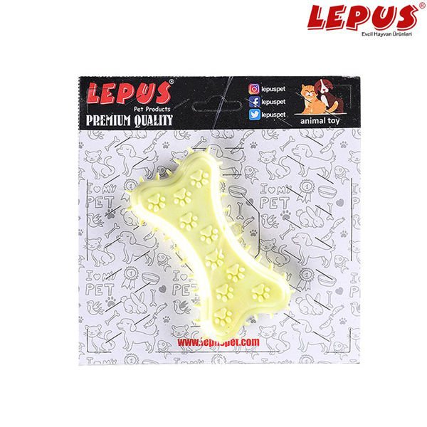 Lepus Ağız ve Diş Sağlığı İçin Küçük Kemik Köpek Oyuncağı Sarı 11x6h cm