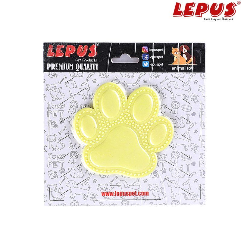 Lepus Ağız ve Diş Sağlığı İçin Pati Köpek Oyuncağı Sarı 13x7h cm