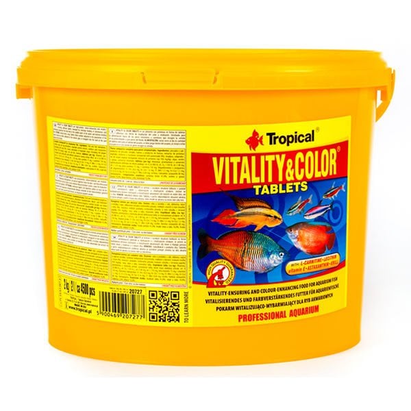 Tropical Vitality Color Tablet Tropikal Balıklar İçin Renklendirici Tablet Balık Yemi 2 Kg 4500 Tablet