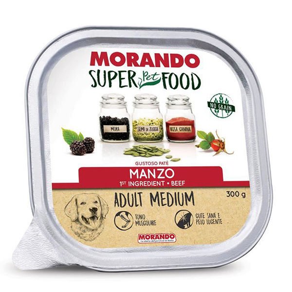 Morando Super Food Orta Irk Biftekli Yetişkin Köpek Konservesi 300 Gr