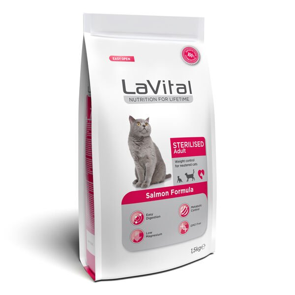 Lavital Sterilised Somonlu Kısırlaştırılmış Kedi Maması 1,5 Kg