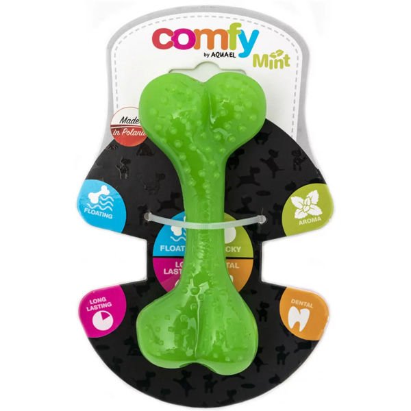 Aquael Comfy Dental Naneli Köpek Diş Kaşıyıcı Kemik Oyuncak Yeşil 12.5 Cm