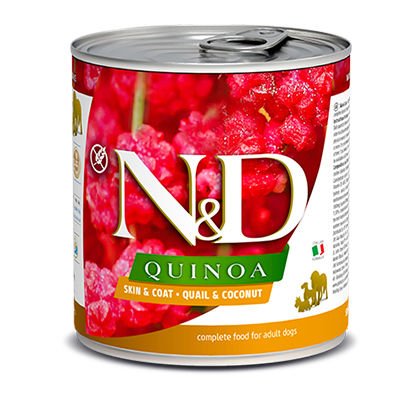 ND Quinoa Skın Bıldırcın ve Hindistan Cevizli Köpek Konservesi 285 gr