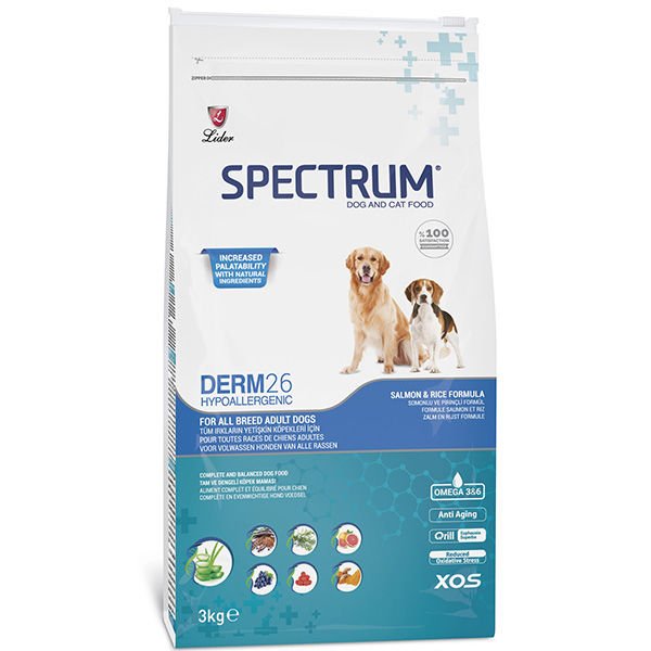 Spectrum Adult Derm26 Hipoalerjenik Somonlu Yetişkin Köpek Maması 3 Kg