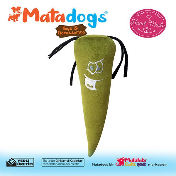 Mata Dogs Mooni Havuc Şekilli Köpek Oyuncağı 28 Cm Yeşil