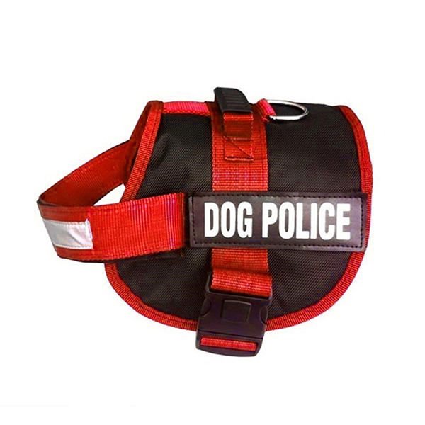 Dog Police Büyük  Köpek Göğüs Tasması Kırmızı