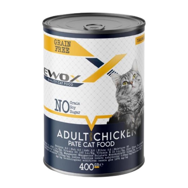 Ewox Tahılsız Tavuklu Ezme Yetişkin Kedi Konservesi 400 Gr