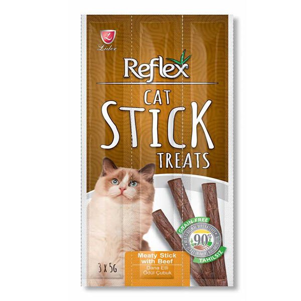 Reflex Dana Etli Tahılsız Stick Kedi Ödül Maması 3x5 Gr