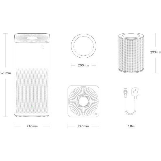 Xiaomi Mi Air Purifier 2h Akıllı Hava Temizleyici Akıllı Ev Aletleri