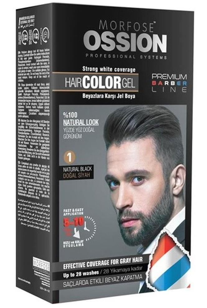 Morfose Ossion Men Hair Color Gel 1 Natural Black Natural Black | Karcı Cosmetic and Hairdresser Supplies Morfose Ossion Men Hair Color Gel 1 Natural Black Natural Black | Karcı Cosmetic and Hairdresser Supplies