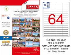 Tanex Lazer Etiket Tw-2564 48.5 X 16.9 Mm