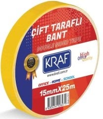 Kraf Çift Taraflı Bant 15Mmx25M 2515G