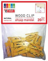 Südor Mandal Büyük Natural Ahşap 3.5Cm 20Li BS129