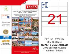 Tanex Lazer Etiket Tw-2124 70 X 42.43 Mm