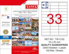 Tanex Lazer Etiket Tw-2133 70 X 25 Mm