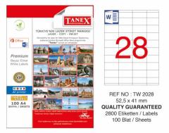 Tanex Lazer Etiket Tw-2028 52.5 X 41 Mm