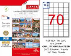 Tanex Lazer Etiket Tw-2270 40 X 20 Mm