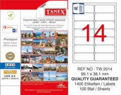 Tanex Lazer Etiket Tw-2014 99.1 X 38.1 Mm