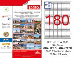 Tanex Lazer Etiket Tw-2060 30 X 9 Mm