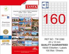 Tanex Lazer Etiket Tw-2280 22 X 12 Mm