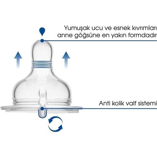 Mamajoo Saklama Kutulu Anti Kolik Cam Biberon Emziği 2li No:3 (L) 12+ Ay