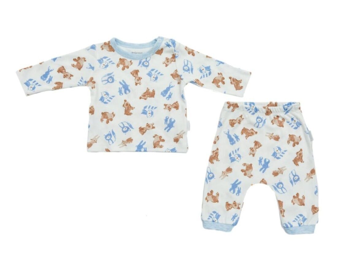 Andywawa AC22319RP Tiny Bear & Friends Bebek Pijama Takımı Ekru