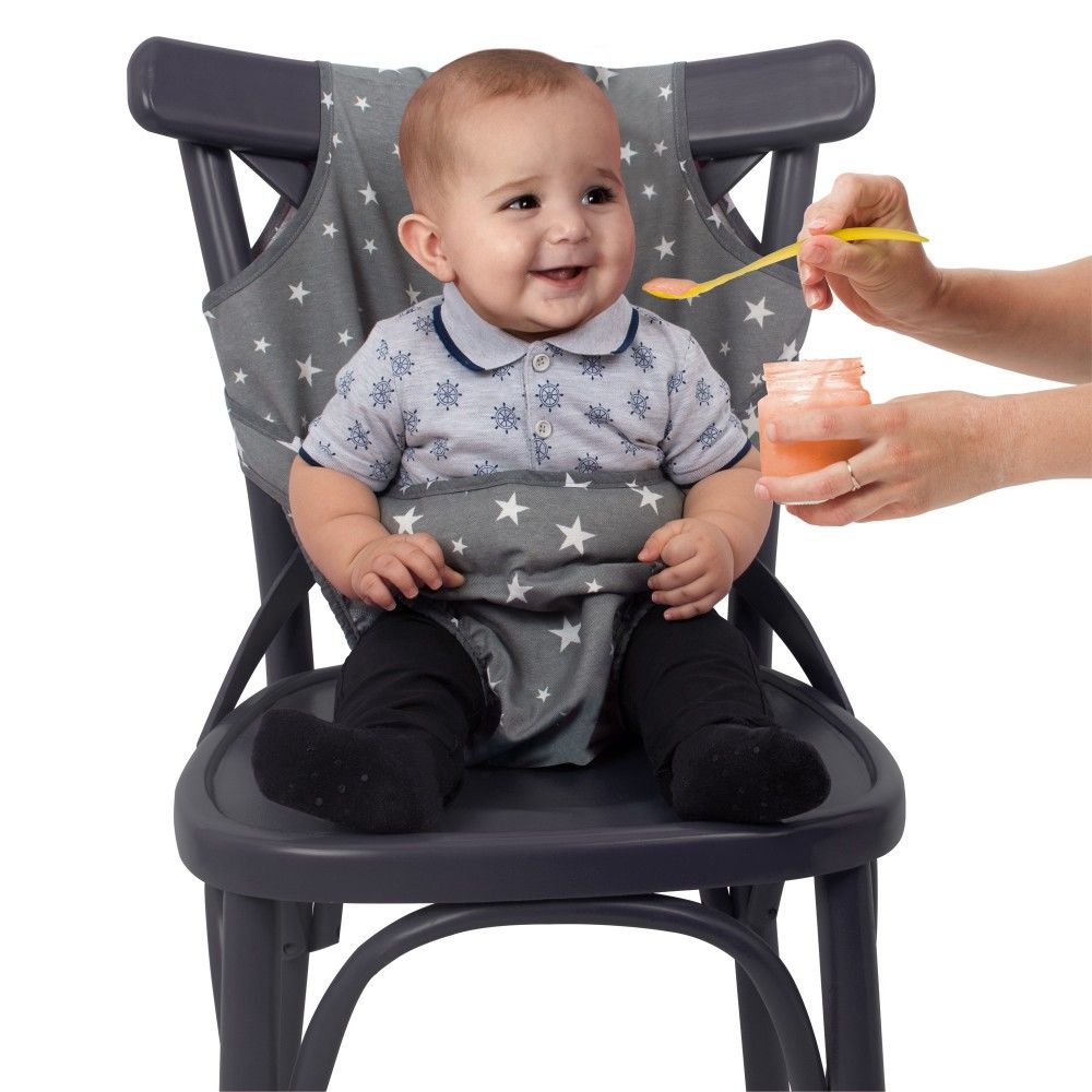 Sevi Bebe Kumaş Mama Sandalyesi ART-152 Gri Yıldız
