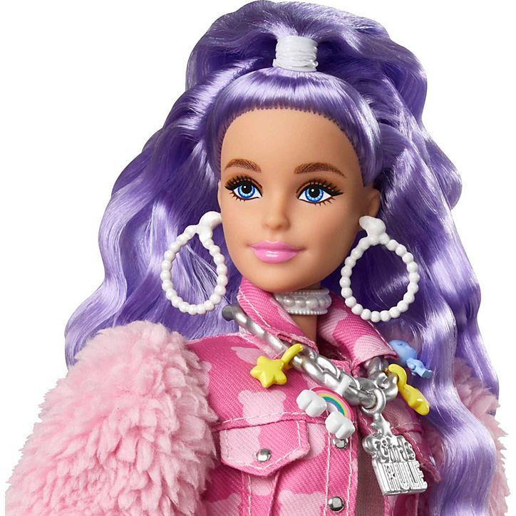 Barbie Extra Mor Saçlı Bebek