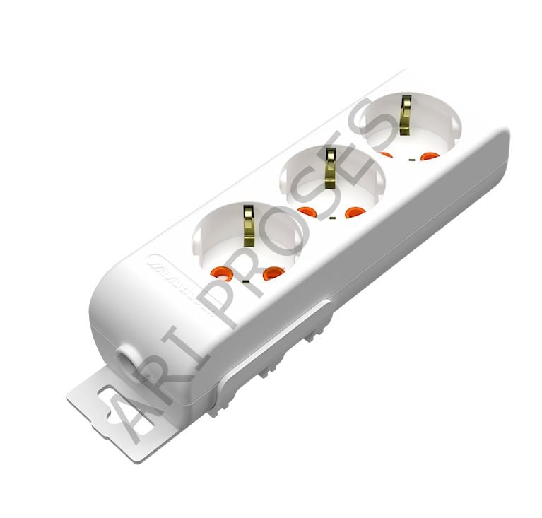 Mutlusan 3lü çocuk korumalı grup priz kablosuz klemensli