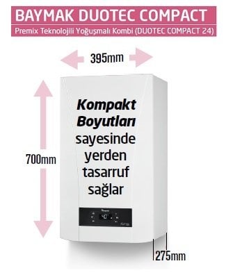 Baymak Duotec Compact Premix 24 Kw Yoğuşmalı Kombi Fiyatı Ve Özellikleri