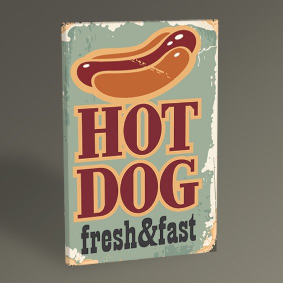 Hot Dog Vintage Tablo