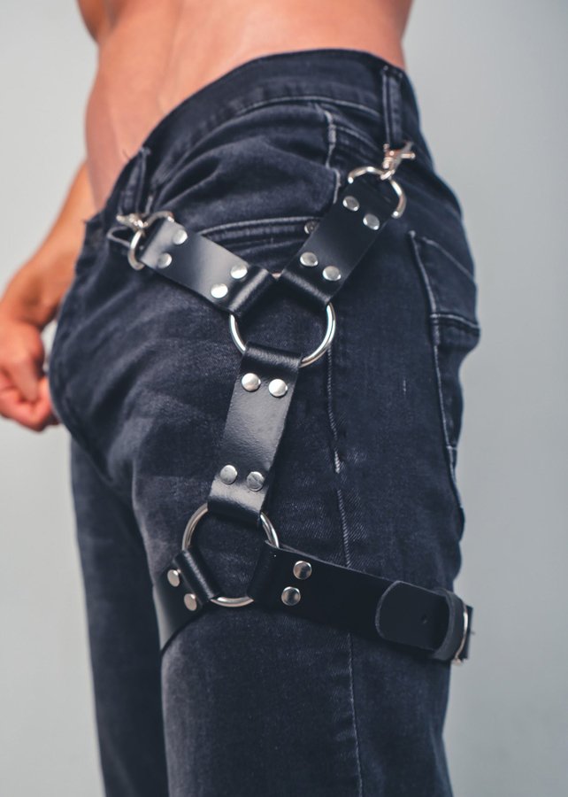 Bacağı Saran Seksi Deri Harness ABM7677