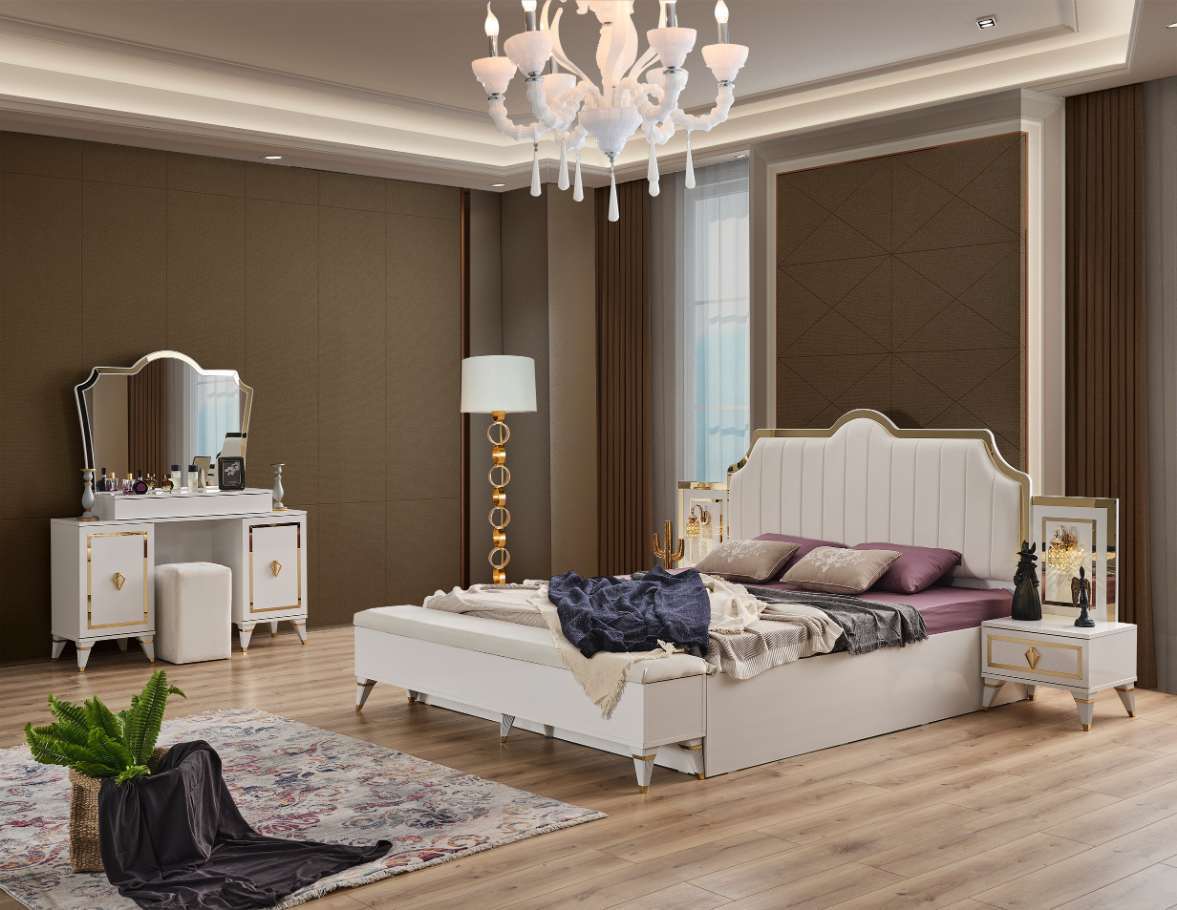 Madrid Yatak Odası Takımı Beyaz, Kargılı Mobilya